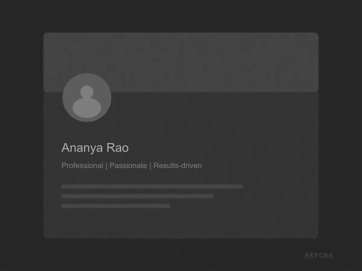 Ananya Rao's profile before the project