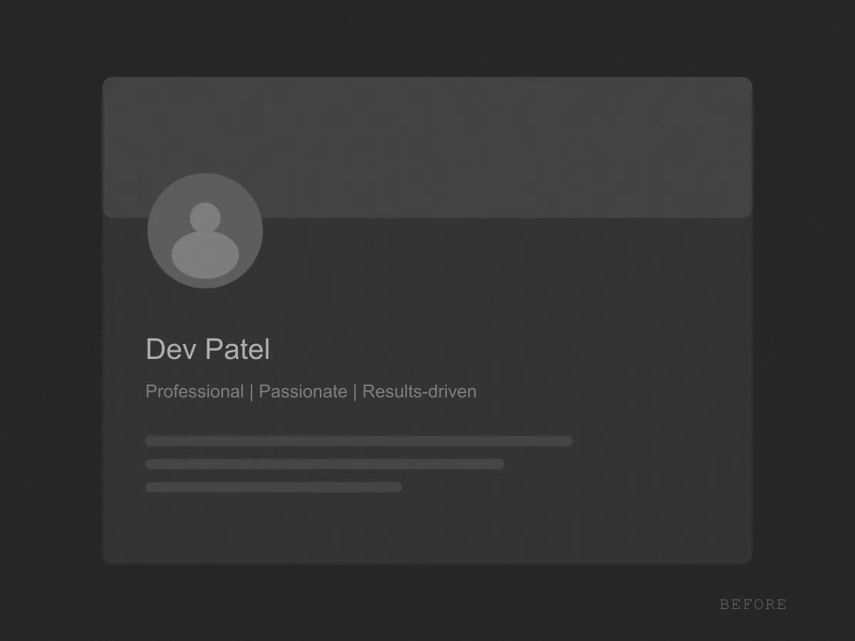 Dev Patel's profile before the project